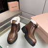 Miu Miu Fumé leather booties Ботинки на толстой подошве, Размер: 35, изображение 5