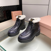 Кожаные ботинки с мехом MIU MIU, Размер: 35, изображение 3