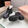 Кожаные ботинки с мехом MIU MIU, Размер: 35, изображение 4