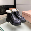 Кожаные ботинки с мехом MIU MIU, Размер: 35, изображение 6