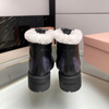 Кожаные ботинки с мехом MIU MIU, Размер: 35, изображение 9