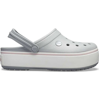 Женские Сабо CROCS Crocband Platform Clog Light Grey/Rose, Цвет: Серый, Размер: M5-W7